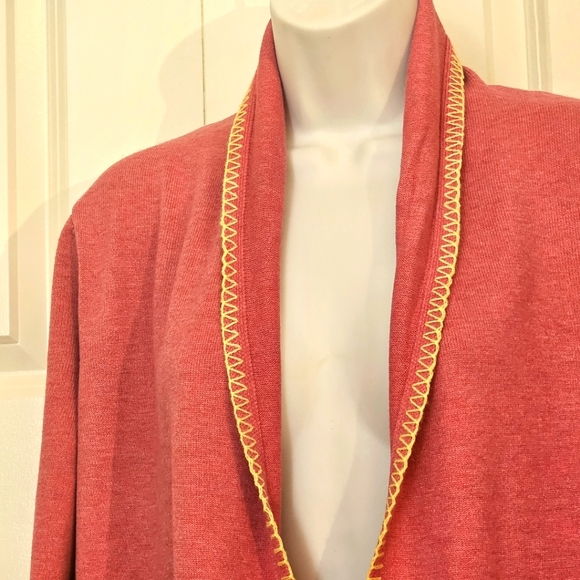 COPY - Kerri Rosenthal Rainbow Heart Pink Cardigan Open Front Sweater - Picture 5 of 12